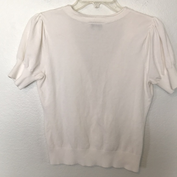 ANN TAYLOR LOFT SHORT SLEEVE LIGHT WEIGHT CREAM COLORED CARDIGAN SIZE S/P - Picture 5 of 5